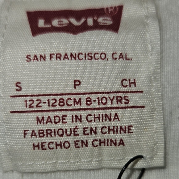 *2 for $10*Levi's Short sleeve thermal undershirt white with blue flowers sz 8 - Picture 3 of 4